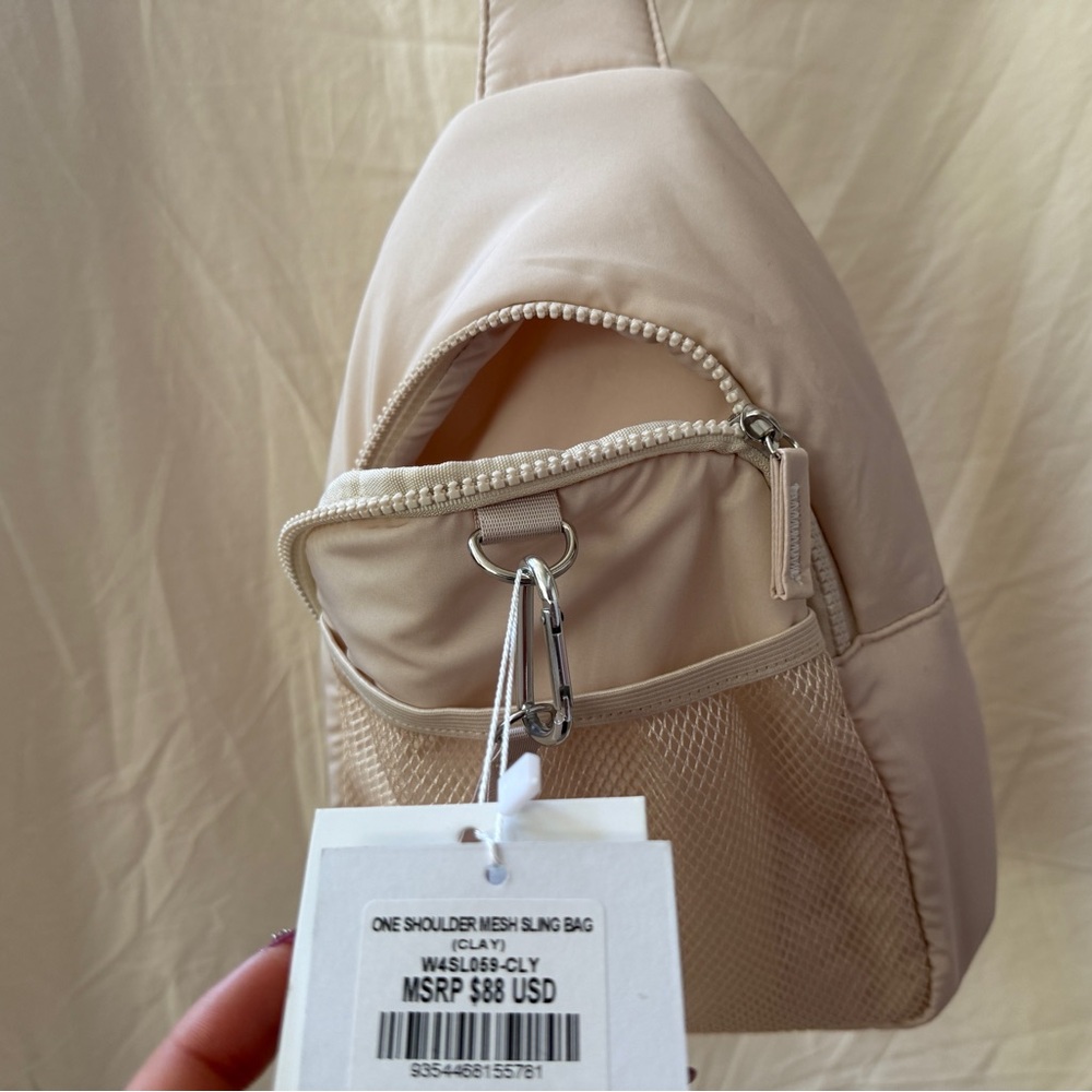 Wilo One Shoulder Mesh Sling Bag - Cream